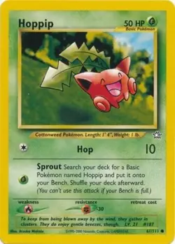Pokemon TCG - Hoppip - 61/111 - Common - Neo Genesis Unlimited [Near Mint] - Image 1