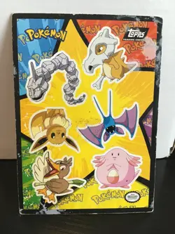 1999 Topps Pokemon The Movie Onix Cubone Eevee Chansey Zubat Farfetch'd Stickers - Image 1