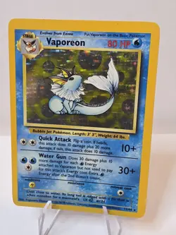 Vaporeon No Symbol Error Holo 12/64 Jungle 1999 WotC - LP English Pokemon - Image 1