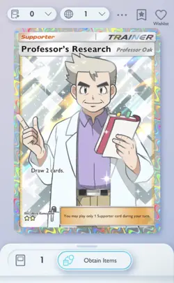 (EN) Professor's Research - Full Art - Professor Oak - Pokemon TCG Pocket PTCGP - Image 1