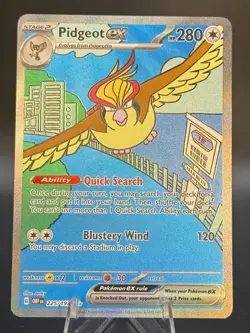Pidgeot ex 225/197 SIR Special Illustration Rare Pokemon 2023 Obsidian Flames NM - Image 1