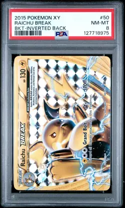 2015 Pokemon Xy Breakthrough Raichu Break #50 BKT-Inverted Back PSA 8 New Cert - Image 1