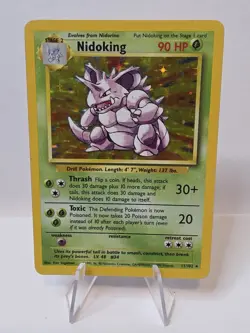 1999 Pokemon TCG Nidoking Holo Base Unlimited Rare 11/102 LP - Image 1