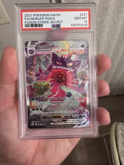 Pokemon 2021 Gengar VMAX 271/264 Alt Art Fusion Strike GEM MINT PSA 10 - Image 2