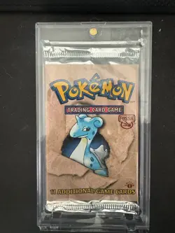 Pokemon Fossil Booster Pack Sealed First Edition with Lapras Art - Image 2