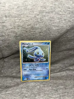 Manaphy DP Trainer Kit Manaphy 4/12 Holo Pokemon HOLO BLEED ERROR 2 SWIRLS READ - Image 2