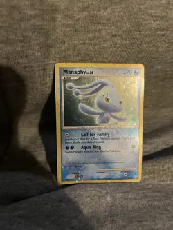 Manaphy DP Trainer Kit Manaphy 4/12 Holo Pokemon HOLO BLEED ERROR 2 SWIRLS READ - Image 3
