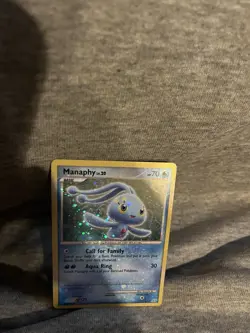 Manaphy DP Trainer Kit Manaphy 4/12 Holo Pokemon HOLO BLEED ERROR 2 SWIRLS READ - Image 4