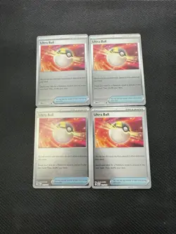 4x Ultra Ball 131/132 Reverse Holo Mega Evolution NM EN X4 Pokemon Playset - Image 1