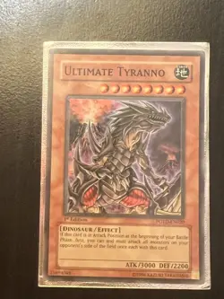 YuGiOh TCG Ultimate Tyranno POTD-EN020 1st Edition Super Rare - Image 1