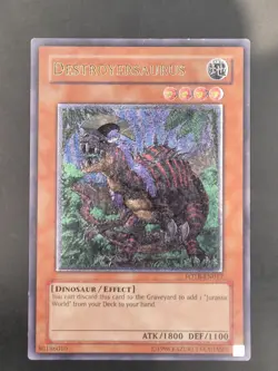 YUGIOH DESTROYERSAURUS ULTIMATE RARE MODERATELY PLAYED FOTB-EN017 - Image 1