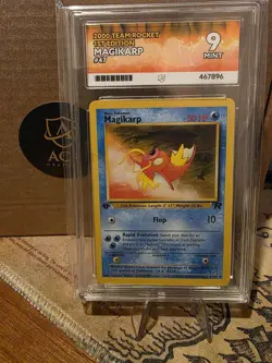 ACE 9 Magikarp Pokemon Card 1st Edition 47/82 Team Rocket Set Vintage 2000 MINT - Image 1