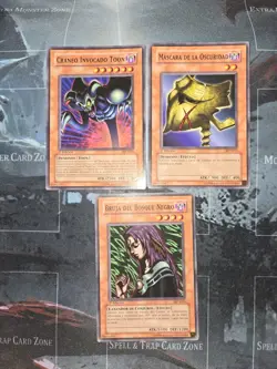 Yu-Gi-Oh Pegasus 3 Card Lot Spanish Toon Summoned Skull, Witch Of Black Forest - Image 1