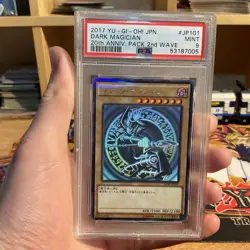 PSA 9 Yugioh Cards Dark Magician Holographic Parallel Rare 20AP-JP101 Japanese - Image 1