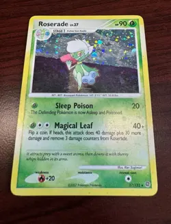 *ERROR CARD* ROSERADE 17/132 Secret Wonders 2007 HOLO BLEED Pokemon TCG + SWIRL - Image 1