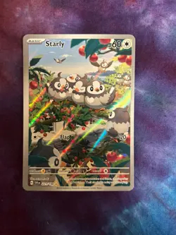Starly 221/198 AR Scarlet & Violet Illustration Rare NM 2023 Pokemon TCG Card - Image 1