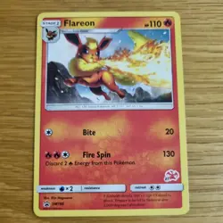 FLAREON SM186 POKEMON CARD (PROMO SET) CHARIZARD STAMP - Image 2