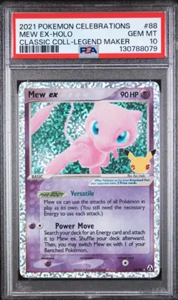 ~ENGLISH~ PSA 10 Mew ex Celebrations Classic Collection Pokemon Card 88 - Image 1