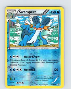 Pokemon TCG Swampert XY Primal Clash 35/160 Reverse Holo Rare Card Played MP - Image 1