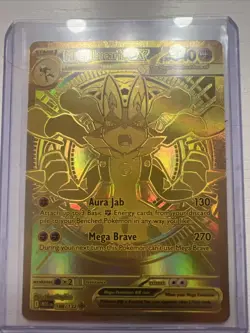 Mega Lucario EX 188/132 Hyper Rare Gold Mega Evolutions Pokemon Card - Image 1