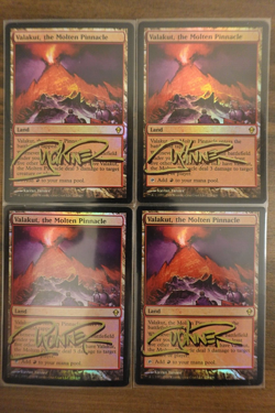 4x MTG Valakut, the Molten Pinnacle Zendikar 228/249 Foil Shadow Signed LP/MP - Image 1