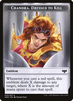 Blood // Chandra, Dressed to Kill Emblem (020) Foil Token Crimson Vow MTG - Image 2