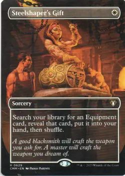 MTG: Commander Masters: Borderless Steelshaper's Gift: Lightly Played Condition - Image 1