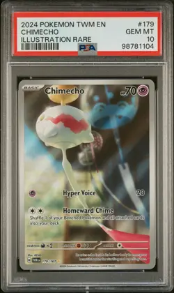 PSA 10 - 2024 POKEMON TWM EN-TWILIGHT MASQUERADE 179 CHIMECHO | IR - Image 1