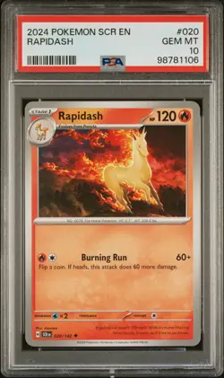 PSA 10 - 2024 POKEMON SCR EN-STELLAR CROWN 020 RAPIDASH | POP 1 - Image 1