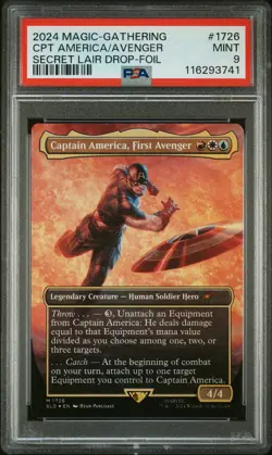 2024 MTG SECRET LAIR DROP #1726 CAPTAIN AMERICA, FIRST AVENGER PSA 9 - Image 1