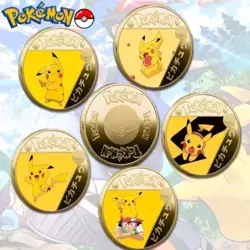 Pokemon Pikachu Collectible Gold Colored Coins in Display Box - Image 5