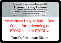 Mew Vmax League Battle Deck CODE for Pokemon TCG Live or Pokemon TCG Online - Image 1