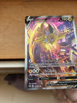 NM Jolteon V SWSH183 Pokemon TCG Sword & Shield Holo Black Star Promo - Image 2
