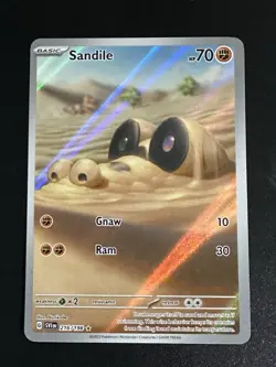 Sandile 216/198 Pokemon Scarlet & Violet Base Set Illustration Rare Full Art NM - Image 1