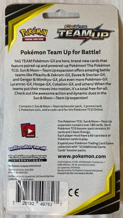 2019 POKEMON SUN & MOON TEAM-UP BOOSTER MIMIKYU SM163 COIN SEALED BLISTER PACK E - Image 2