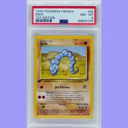Pokemon 1st Edition Base Set French Onix 56/102 PSA 8 NM/Mint - Image 1