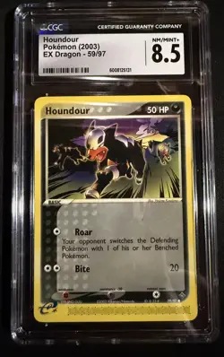 2003 POKEMON EX DRAGON #59/97 HOUNDOUR REVERSE HOLO CGC 8.5 - Image 1