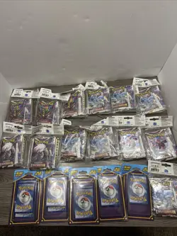 Lot Of 13 Pokemon Lost Origin Booster Packs With Mini Portfolios & 5 Extra Packs - Image 1