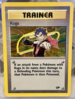 Pokemon TCG Koga 19/132 Gym Challenge Holo Rare Trainer: 2000 WOTC MP+ - Image 1
