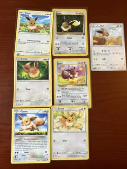 Pokemon TCG Eevee 7 Card Bundle Various Sets Vintage New 1xJP Collector Binder - Image 1