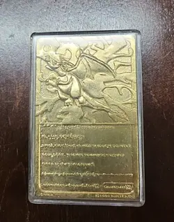 1999 Pokemon Charizard Gold Plated Trading Card Burger King - Image 2