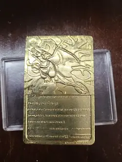 1999 Pokemon Charizard Gold Plated Trading Card Burger King - Image 4