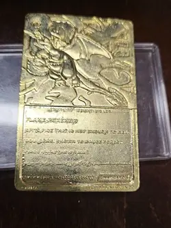 1999 Pokemon Charizard Gold Plated Trading Card Burger King - Image 5