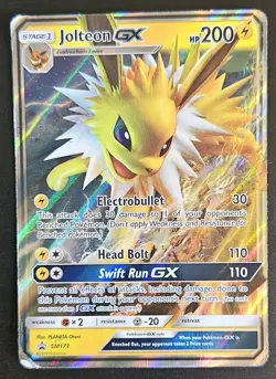 Jolteon GX SM173 Pokemon Sun & Moon Promo Ultra Rare Card Damaged - Image 1