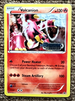 VOLCANION XY145 HOLO STEAM SEIGE PROMO BLACK STAR POKEMON CARD NM - Image 1