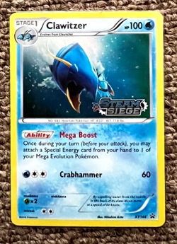 CLAWITZER XY146 HOLO STEAM SEIGE PRERELEASE PROMO BLACK STAR POKEMON CARD NM - Image 1