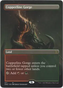 Copperline Gorge (Borderless) 371 NM MTG Phyrexia All Will Be One Magic - Image 1