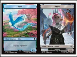 MTG - Bird / Hero (0005) Double Sided Token - Final Fantasy - Image 1