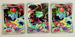 Pokemon Mega Evolutions Lot of 3 Illustration Rare’s Ivysaur and Bulbasaur CLEAN - Image 1