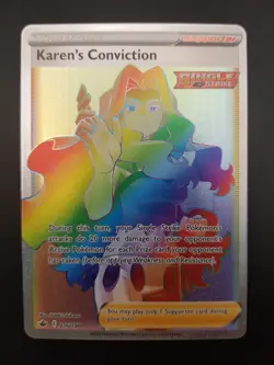 Pokemon Karen's Conviction 216/198 Chilling Reign Rainbow Secret Rare Near Mint - Image 1